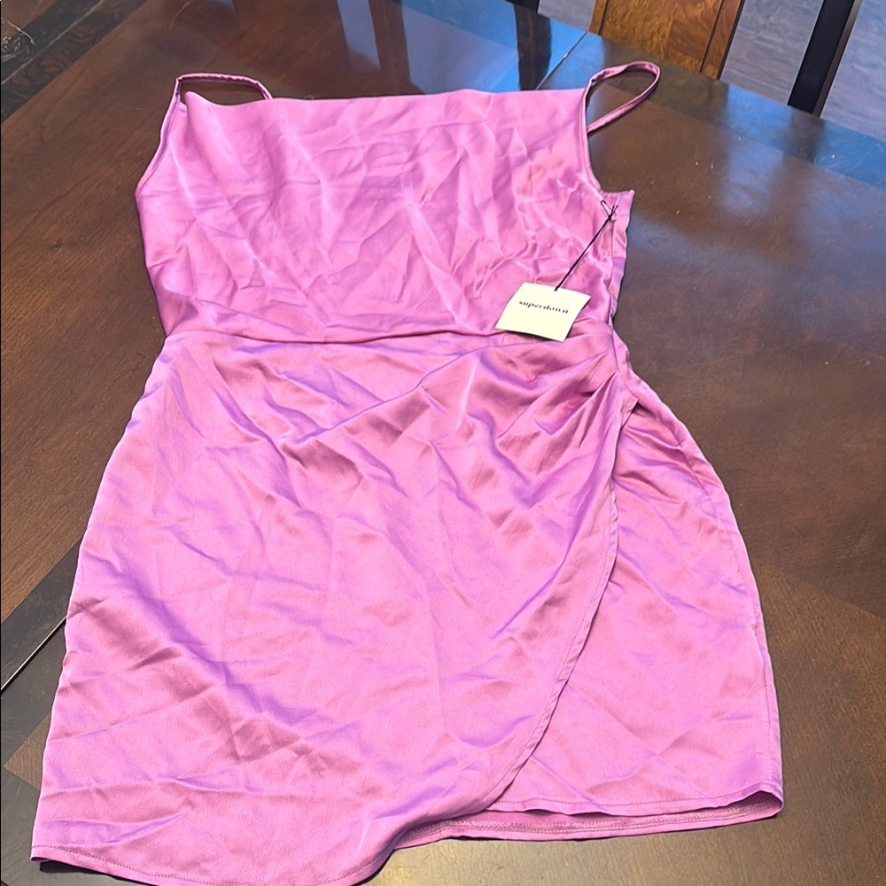superdown Pink Spaghetti-Strap Midi Dress